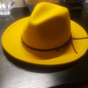 Mustard Fedora hat from Target.